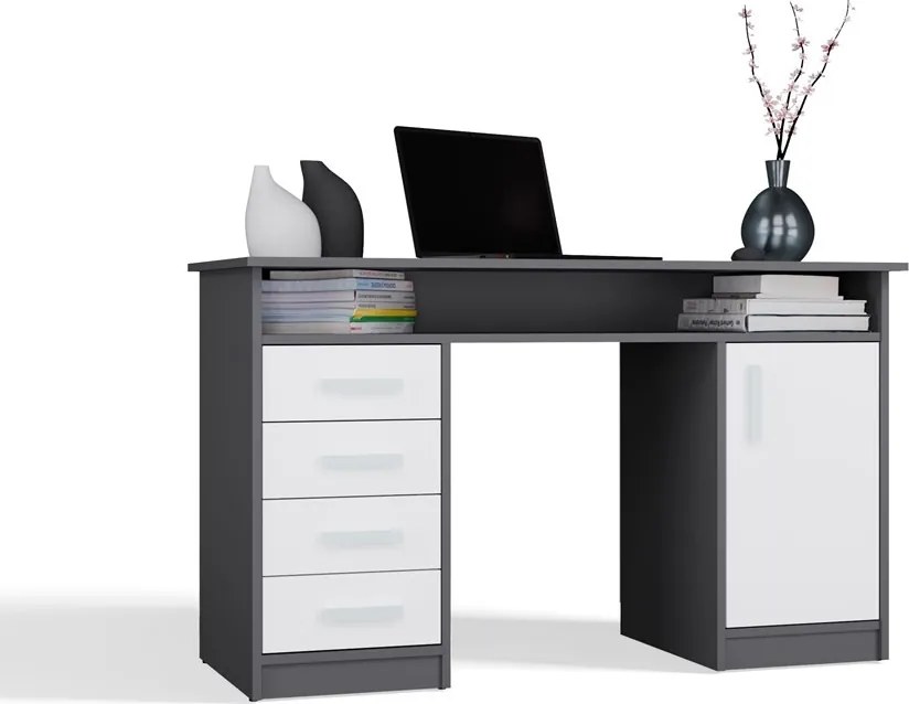 Písací stôl ADA 125 cm antracit/biely