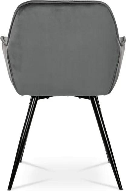 Jedálenská stolička zamatová, sivá DCH-421 GREY4