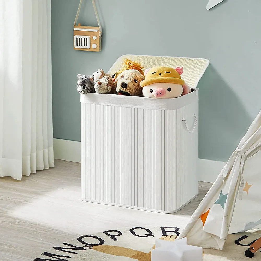 Plastový kôš na bielizeň, biely