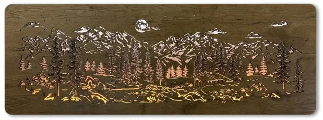 Podsvietený obraz Chata v horách