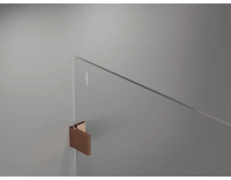 Mexen Lunar sprchová stena pravá 80 x 200 cm, 8mm číre sklo, ružové zlato, 830-080-000-60-00-P