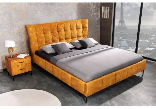 Posteľ 41667 180x200cm Boutique Zamat Žltá - Komfort-nábytok