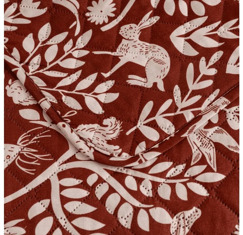 Prehoz na posteľ so vzorom FOREST ANIMALS, hnedý Rozmer: 220 x 240 cm