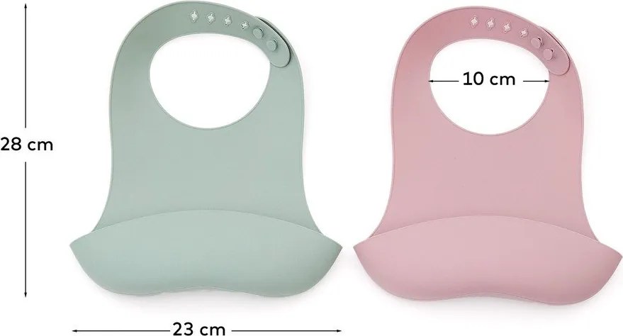 Svetloružové/tyrkysovomodré podbradníky v súprave 2 ks Lili – Kave Home