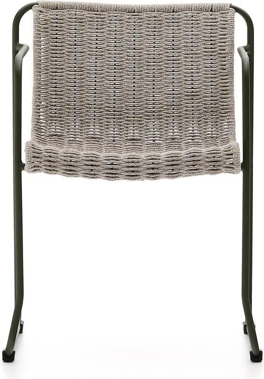 Sivozelená kovová záhradná stolička Maurina – Kave Home