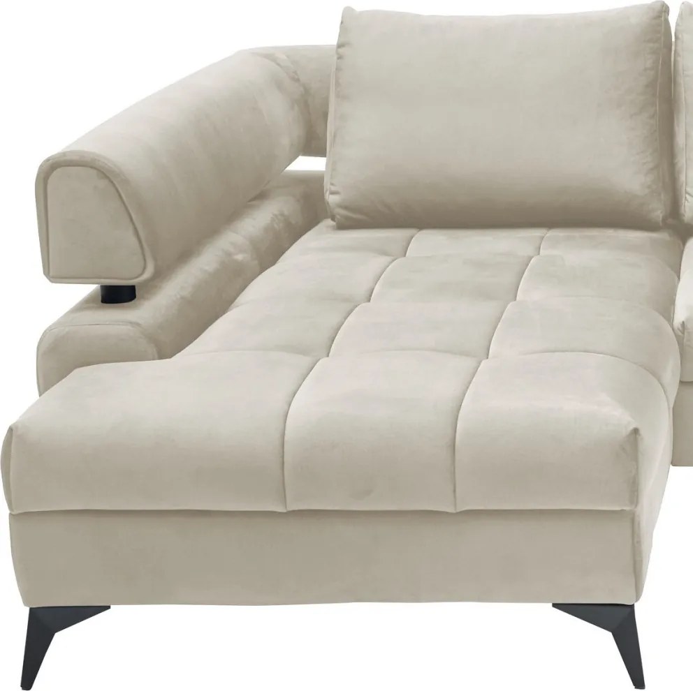 Rohová sedacia súprava Paris, krémová látka, ľavý roh