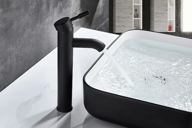 Umývadlová batéria MAXMAX Rea GRAF - vysoká - čierna