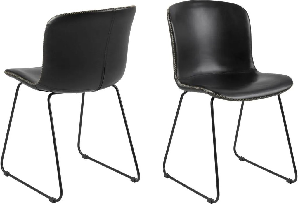 Dizajnová stolička Nerilla, čierna ekokoža