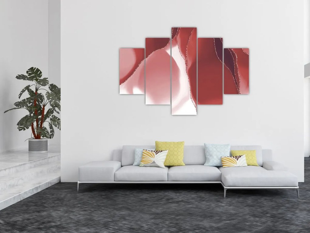 Obraz - Červená abstraktná kvetina N⁰3 (150x105 cm)