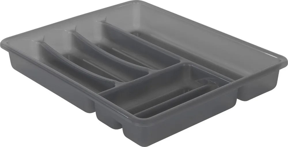 Sivý plastový príborník do zásuvky 39 x 32 cm Basic - Rotho