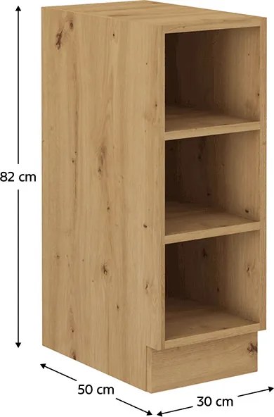 Dolný kuchynský regál Meriel 30 D OTW BB (dub artisan). Vlastná spoľahlivá doprava až k Vám domov. 1034004