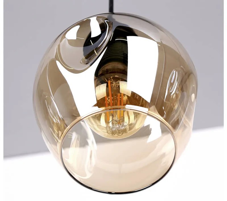 Candellux Čierno-hnedý závesný luster Aspa pre žiarovku 3x E27 33-00606