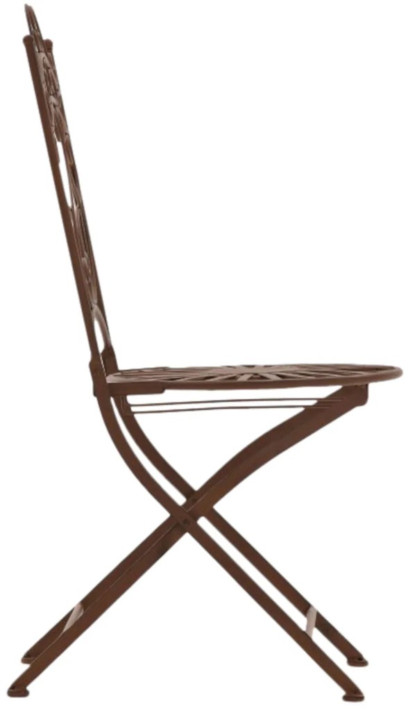 Kovová stolička skladacia Indra (SET 2 ks) - Hnedá antik
