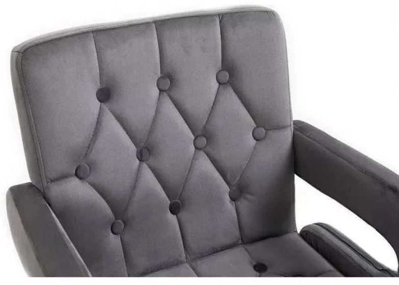 LuxuryForm DESIGN Stolička BOSTON VELUR na striebornej podstave s kolieskami - sivá