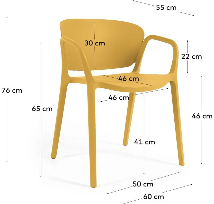 Žltá plastová záhradná stolička Ania – Kave Home