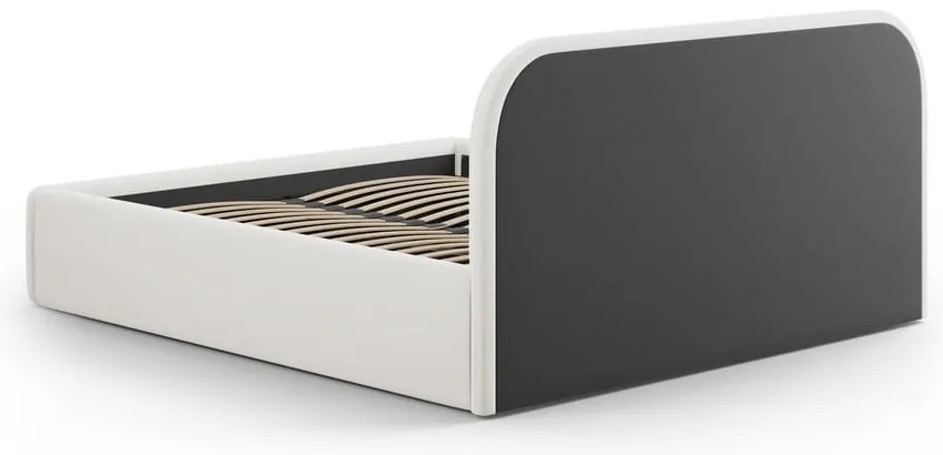 Béžová čalúnená dvojlôžková posteľ s úložným priestorom s roštom 140x200 cm Juno – Windsor &amp; Co Sofas