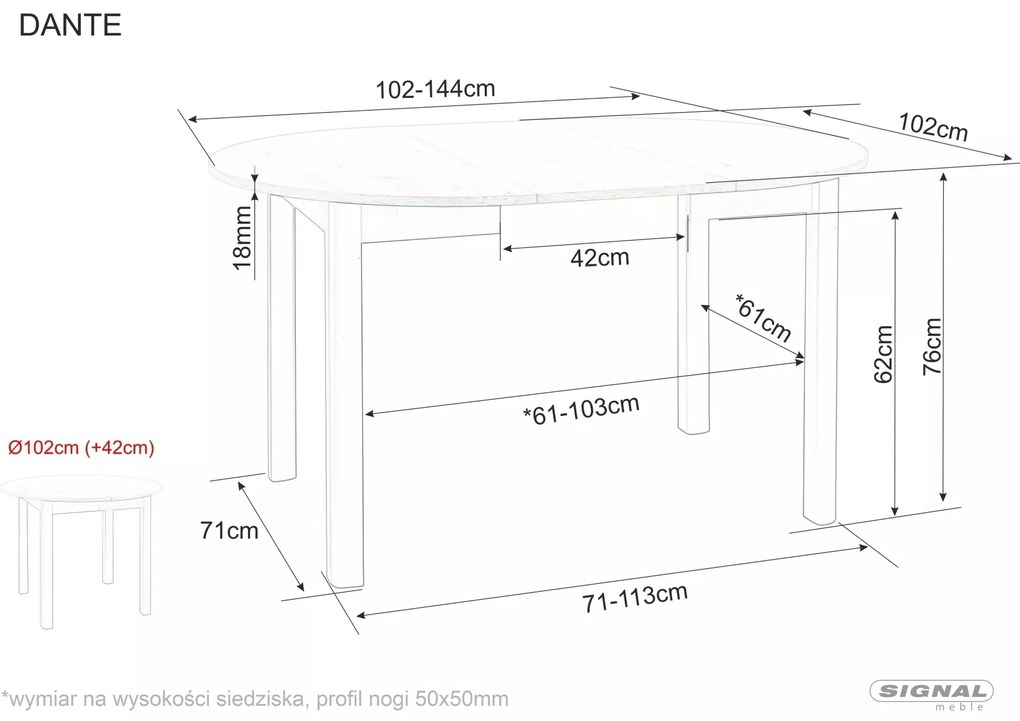 Rozkladací jedálenský stôl Dante I 102/144 cm dub s remeselným vzhľadom/čierny