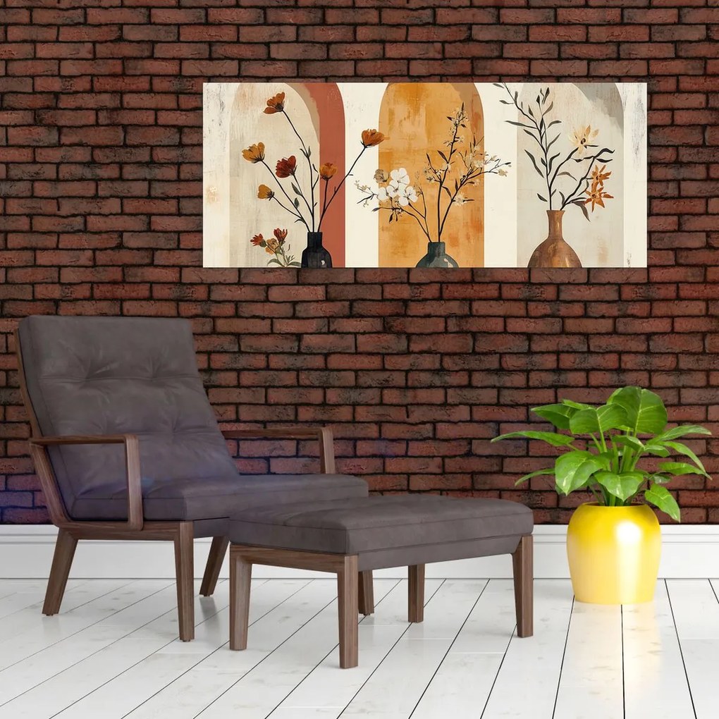 Obraz - Vázy v oblúkoch (120x50 cm)
