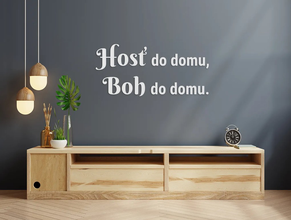 drevko Drevený citát Hosť do domu, Boh do domu Rozmer obrazu: 19 x 42 cm, Farba dekorácie: Čierna