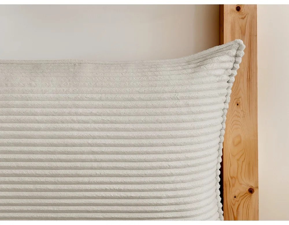 Béžová čalúnená dvojlôžková posteľ s úložným priestorom s roštom 180x200 cm Jade – Bobochic Paris