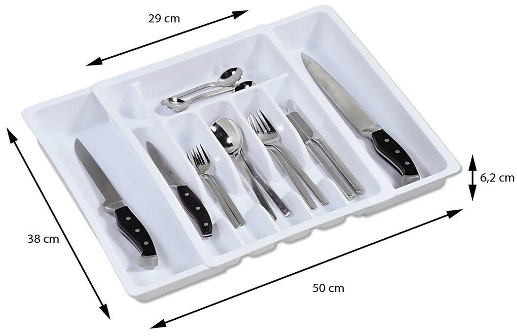 Plastový kuchynský organizér Loft White, 50x38 cm