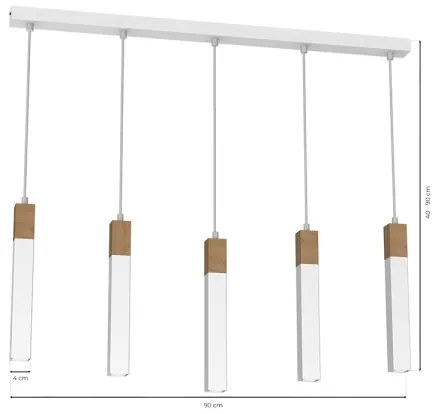 Luster na lanku SOLO 5xGU10/MR11/40W/230V biela