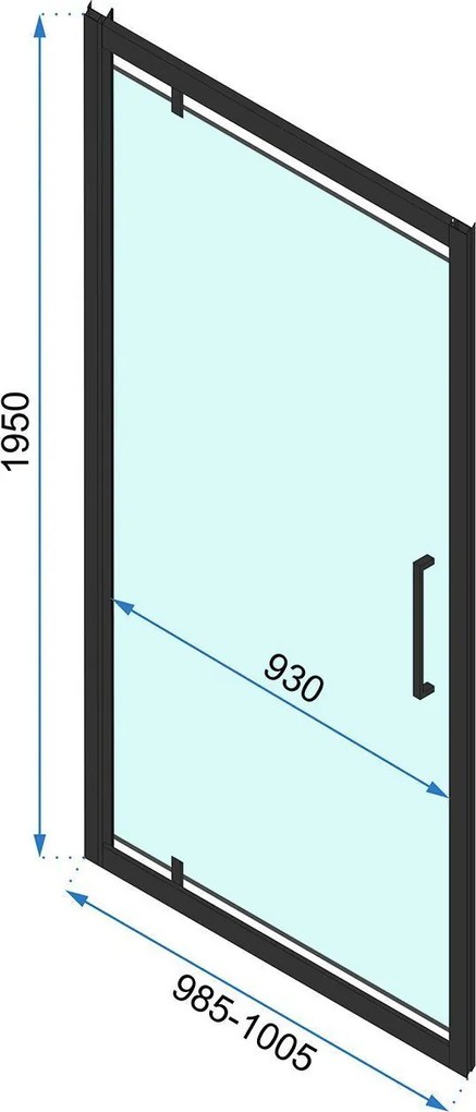 3-stenný štvorcový sprchový kút REA RAPID SWING 90x90 cm, zlatá kartáčovaná/transparent - bez vaničky