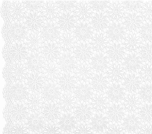 Behúň na stôl š.50cm metráž FL-2944 White, šírka 50 cm, kvetinky biele,IMPOL TRADE