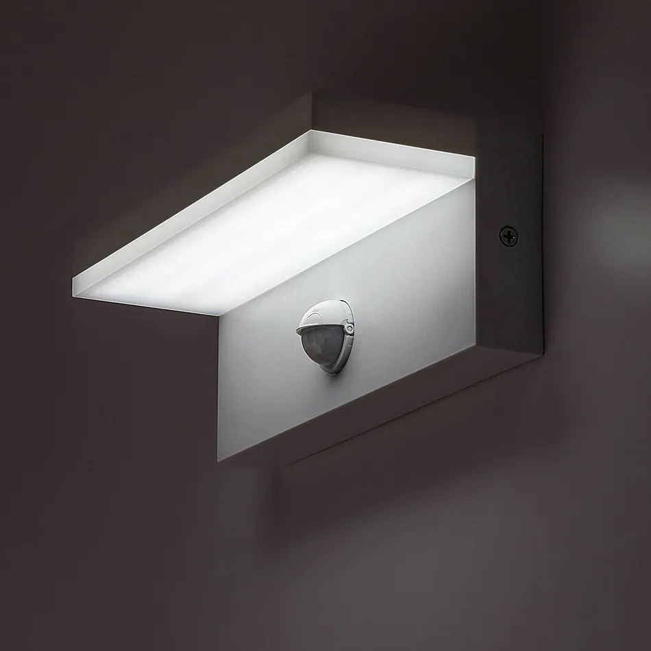 Rabalux 77116 vonkajšie nástenné LED svietidlo Zaragoza, so senzorom, 9W, IP54, biela