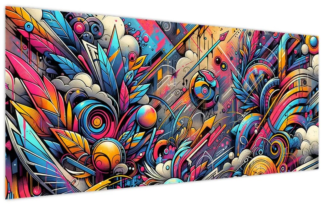 Obraz - Pestrofarebné graffiti (120x50 cm)