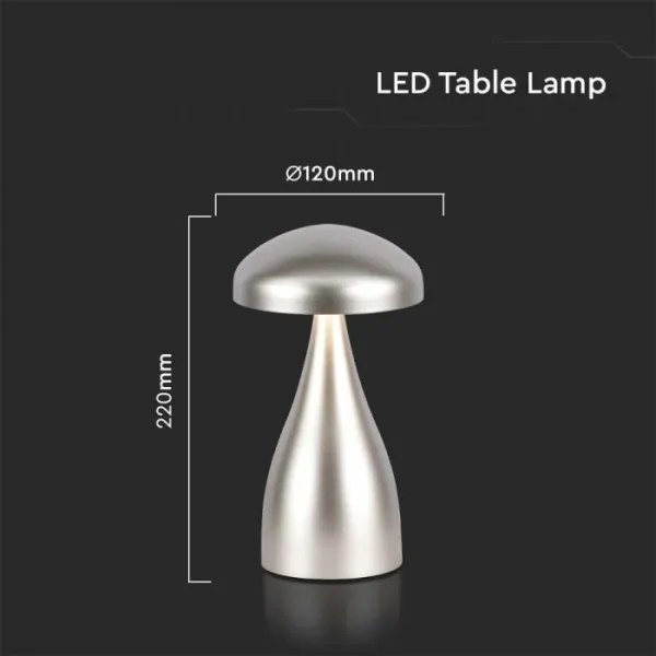 LED Stmievateľná dobíjacia stolná lampa LED/1W/5V 3000-6000K 1800 mAh strieborná