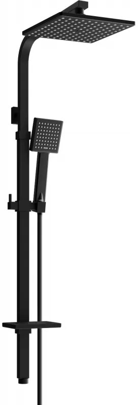Mexen - Q45 sprchový set s hornou hlavicou štvorcovou 20x20, čierna,798454595-70