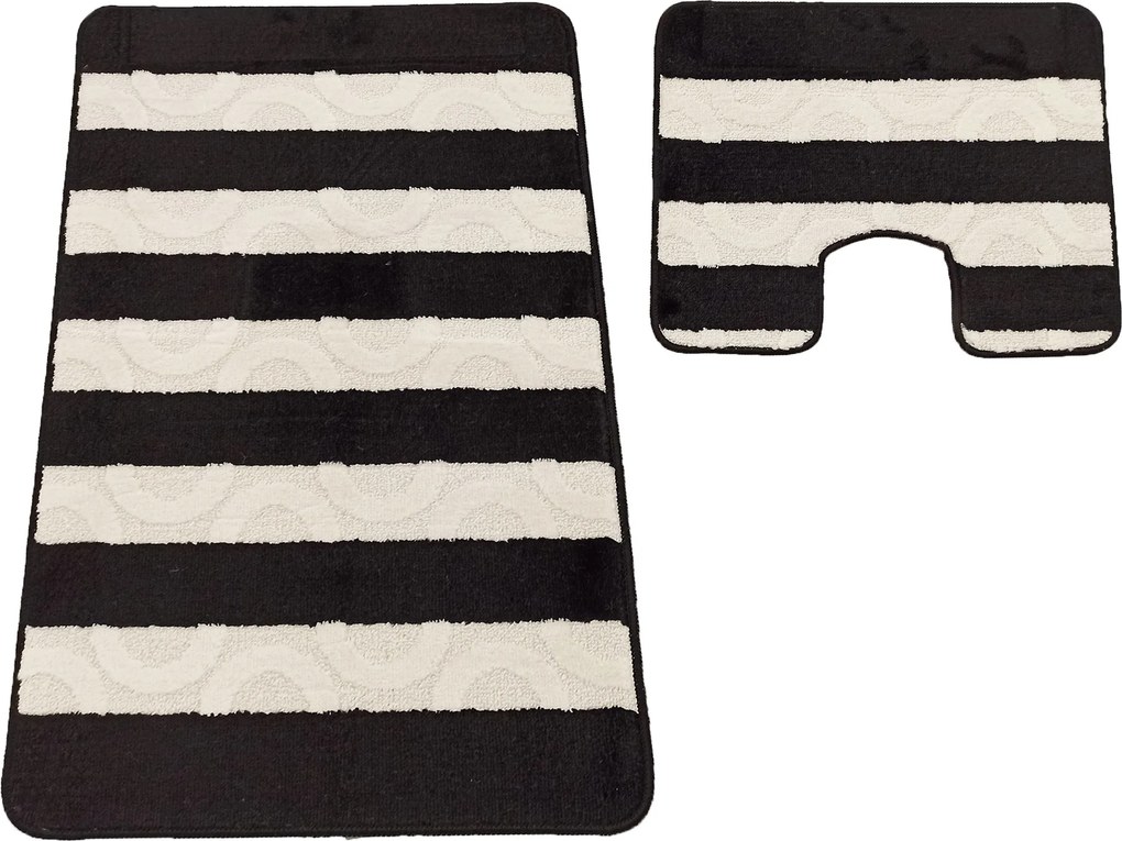 DY Kúpeľňová sada koberčekov s výrezom Said XL - čierna