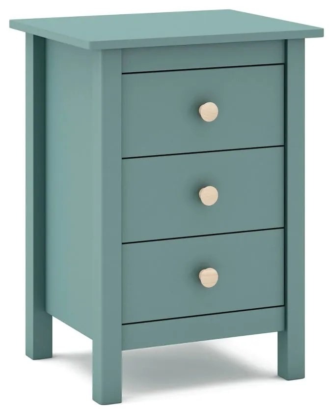 Detský nočný stolík z borovicového dreva v petrolejovomodrej farbe Max - Marckeric