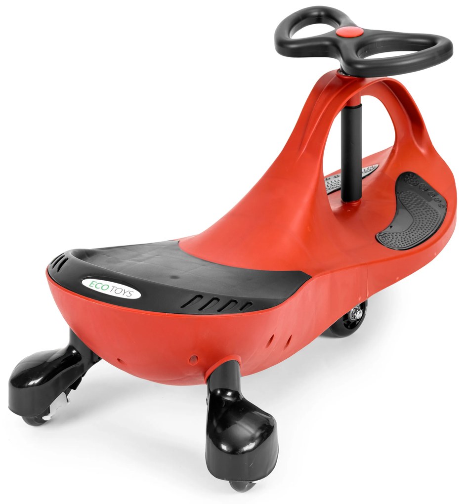 Detské odrážadlo Gravity s LED kolesami, červené, ECOTOYS