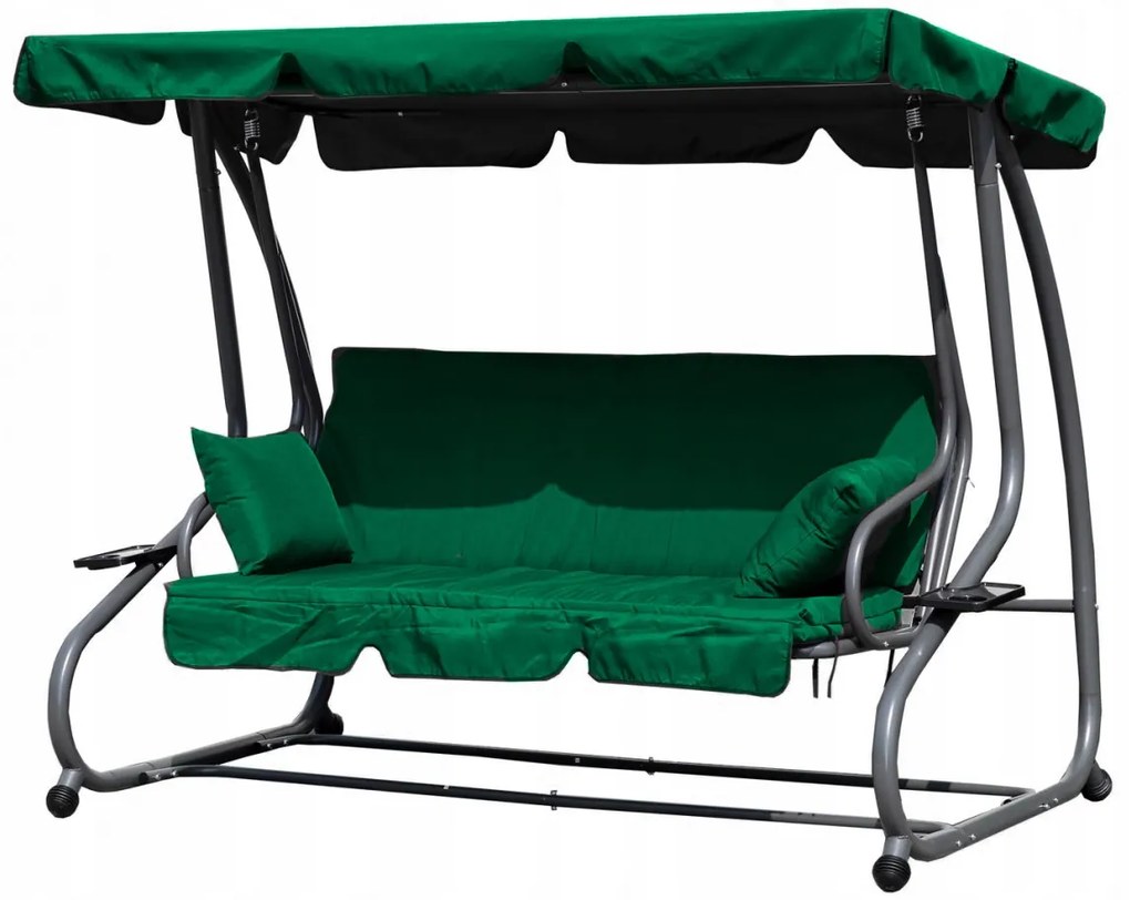 Záhradná rozkladacia hojdačka MODERN 2v1 zelená