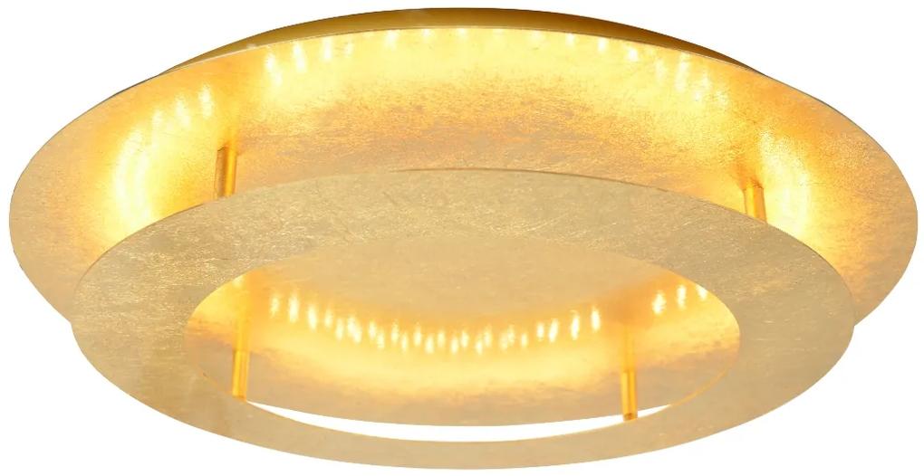 CLX Moderné stropné LED osvetlenie GIOIA DEL COLLE, 24W, teplá biela, 50cm, okrúhle, zlaté