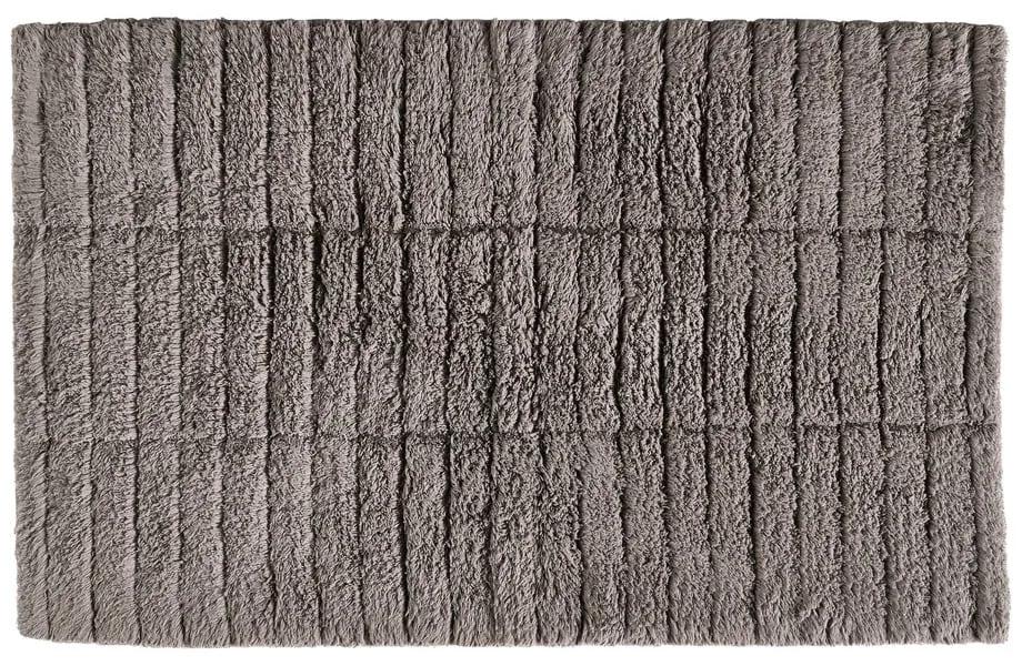 Sivohnedá bavlnená kúpeľňová predložka Zone Tiles, 80 x 50 cm