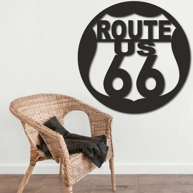 Drevený znak Route 66 – Dekorácia do interiéru | SENTOP PR0411