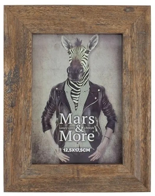 Hnedý fotorámik v dizajne dreva Nature M - 18,5*2*23,5cm / 12*17cm