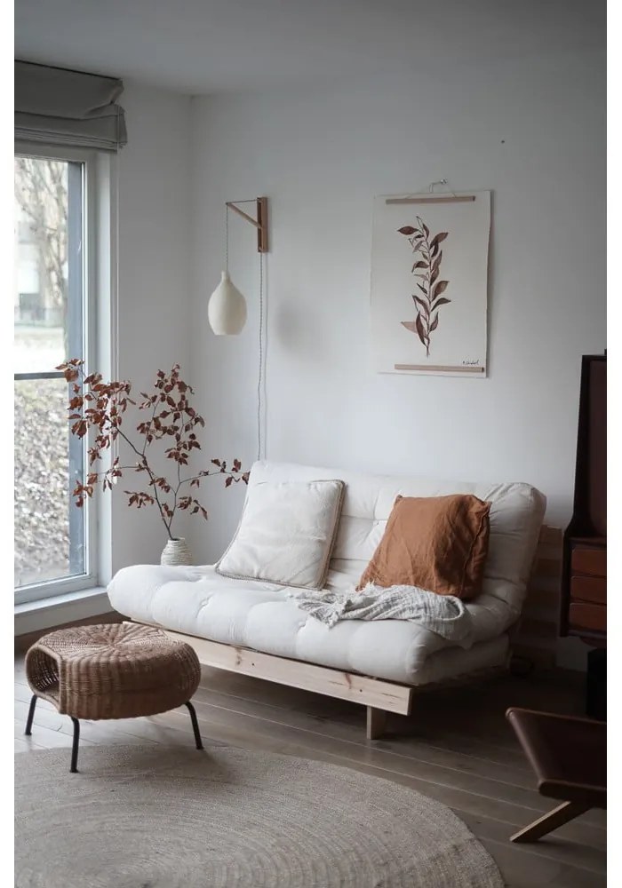 Biela/svetlo modrá rozkladacia pohovka 140 cm Roots - Karup Design