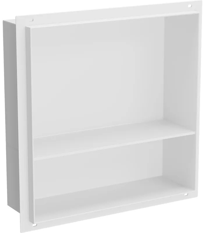 Mexen X-Wall-NR, polička na zapustenie pod obklad bez goliera 30 x 30 cm, biela, 1921303010S
