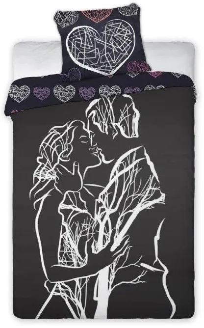 Bavlnená posteľná bielizeň Amore 001 - 160x200 cm