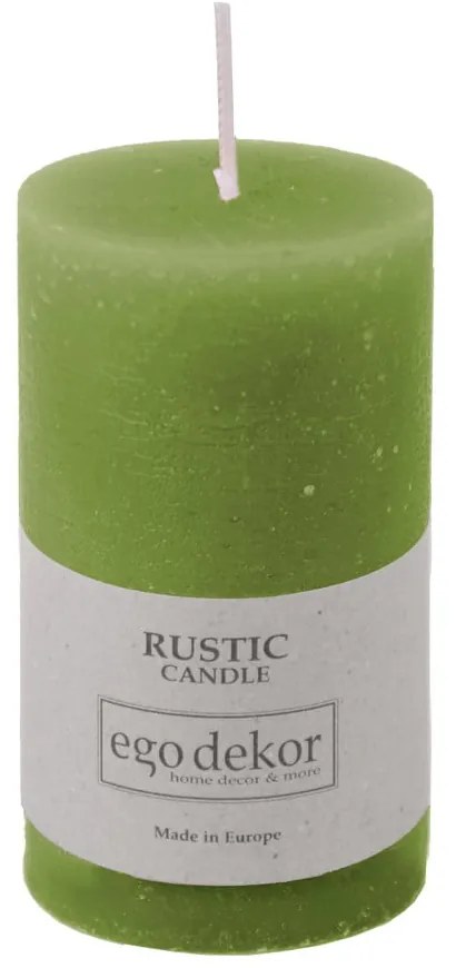 Zelená sviečka Rustic candles by Ego dekor Rust, doba horenia 38 h