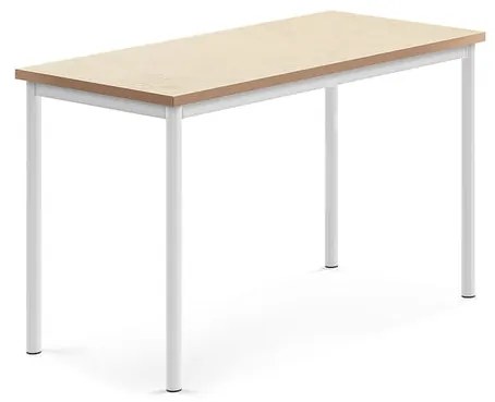 Stôl SONITUS, 1200x600x720 mm, linoleum - béžová, biela