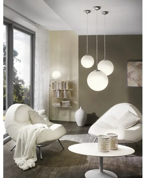 EGLO 85262 - Luster na lanku RONDO 1xE27/60W/230V pr. 25 cm biela