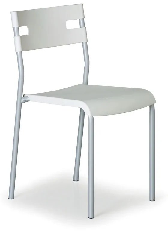 Plastová jedálenská stolička LINDY, biela