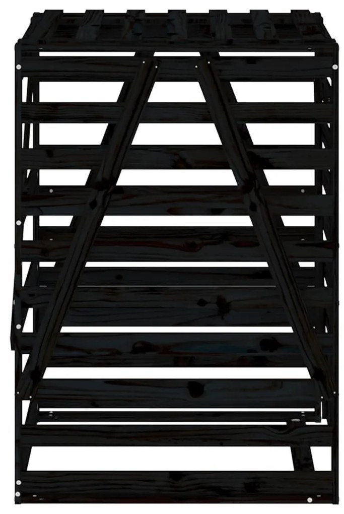 Úložný box pre odpadkový kôš čierny 84x90x128,5 cm borovica