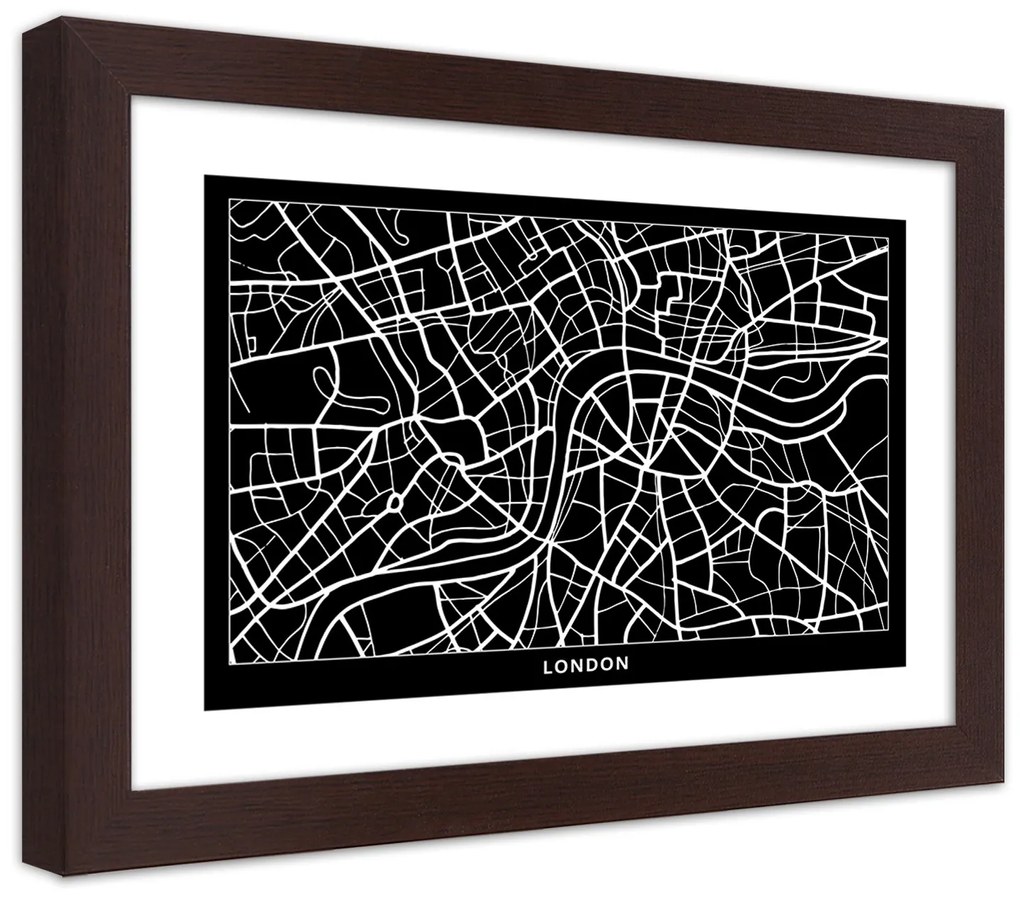 Gario Plagát City plan London Farba rámu: Bez rámu, Rozmery: 60 x 40 cm