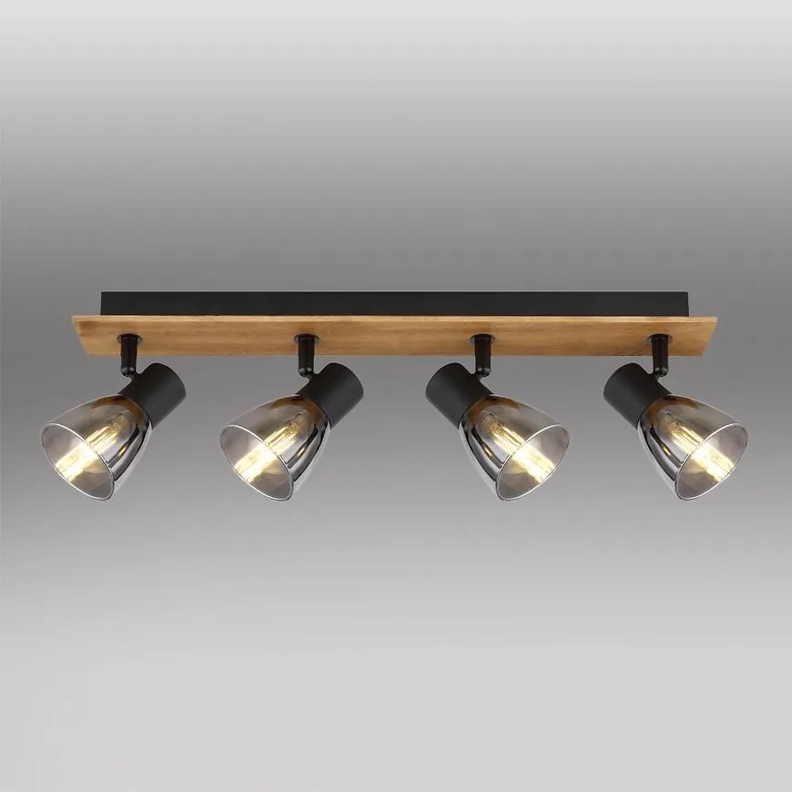 Stropné bodové svietidlo 54307-4W drevo LS4